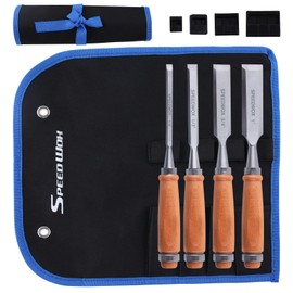 SPEEDWOX 4 Piece Set Wood Chisel Set, Wood Chisel Set, Only Tools, Chisel Set, Wood Chisel Set, For Fixing Grooves in Thresholds, Hammer, Beveling, Wood Carving, Woodworking, DIY, Wood Grooving,