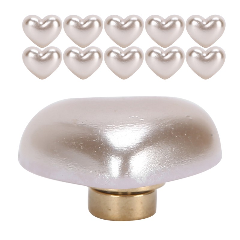 10pcs Heart Beads Imitation Pearls Beads Nail Art Decoration DIY