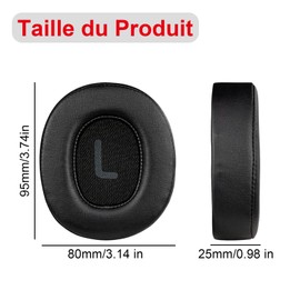 Xiciki Schaumstoff-Polster, kompatibel mit JBL Tune 700BT 750BT 750BTNC, Ersatz-Ohrpolster mit Proteinleder und Memory-Schaum (schwarz)