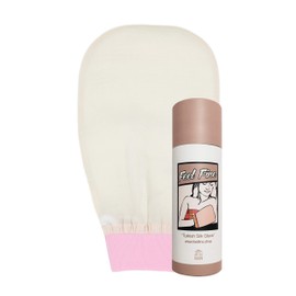 Feel Fine Turkish Hammam Exfoliating Glove for Body and Face Made of 100 Silk, Silk Bath Glove, Body Scrub, Natural Glow for Women, Men, Shower, Spa (Light Pink)