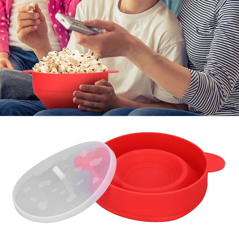 Large Microwave Popcorn Popper with Lid Handle BPA Free Foldable