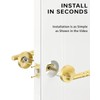 Asidrama 1 Pack Brushed Gold Privacy Door Knob or Lever