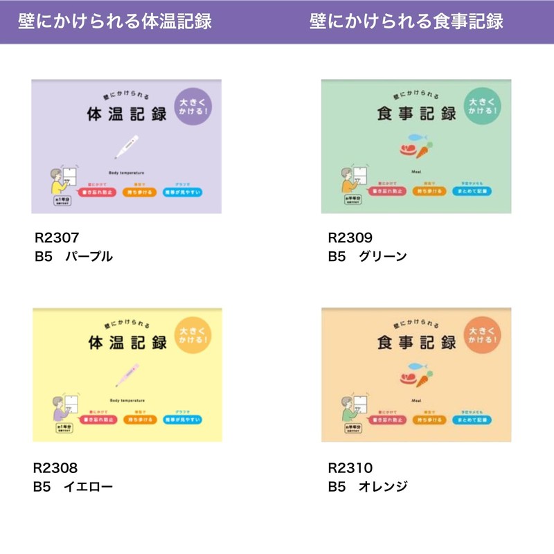 Daigo R2306 Wall B5 Blood Pressure Record Illustration, Blue [Bulk