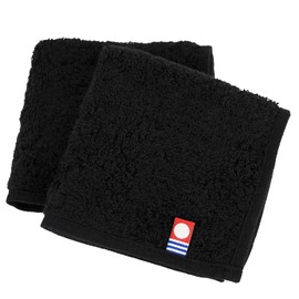 aso Hand Towel, Imabari Towel, Set of 2, Medium Thick, 7.9 x 7.9 inches (20 x 20 cm), 100% Cotton, Made in Japan, Towel Handkerchief, Everyone's Towel (Set of 2, Black) cy-mt275-h2-bl