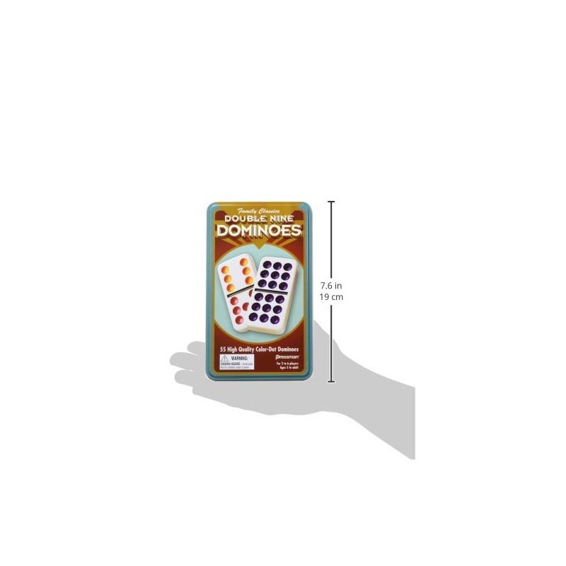Pressman Dominoes Double 9" Lata
