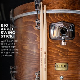 Meinl Stick & Brush Drumsticks, Big Apple Swing 5B Half Brick (6 Pairs, 5 Plus 1 Free) -North American Maple with Undersized Acorn Shape Wood Tip-Made in Germany (SB124-6)