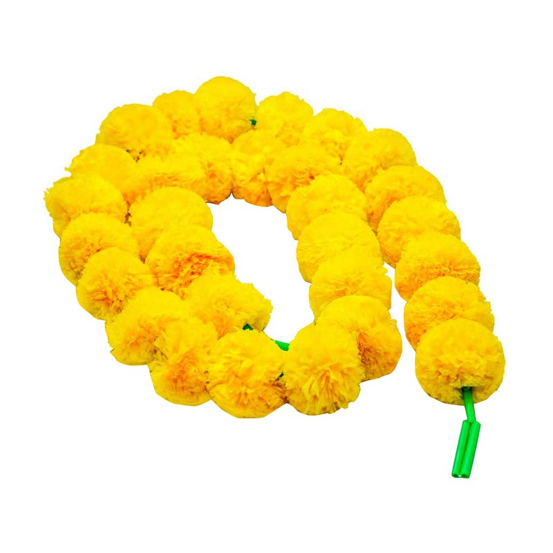 Phool Mala Plastic Artificial Flowers Marigold Garlands for Decoration (Yellow)