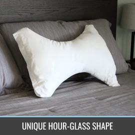 DMI Neck Pillow for Cervical, Neck and Shoulder Support to Relieve Pain and Headaches with Removable Cover, Medium Support, White