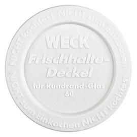 Weck 6409 Frischhaltedeckel aus Kunststoff - Ø 60 mm - weiß - 5 Stück