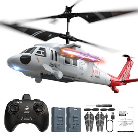 DEERC SQN-012 Helicopter, Radio Controlled Toy, Indoor, For Beginners, Altitude Hold, LED Light, One Key Takeoff, Landing, 2 Speeds, Type-C Charging, 20 Minutes Flight Time, For Boys, Elementary