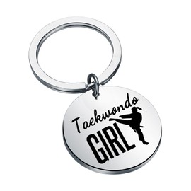 MYOSPARK Taekwondo Girl Keychain Taekwondo Gifts for Taekwondo Girl Martial Arts Gifts Taekwondo Lovers Gifts (CA Taekwondo Girl KC)