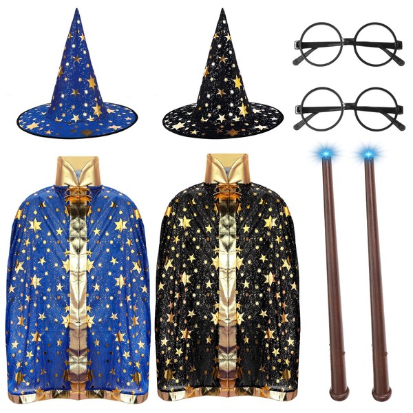 Leumoi 2 Sets Halloween Kids Witch Cloak Witch Cape with