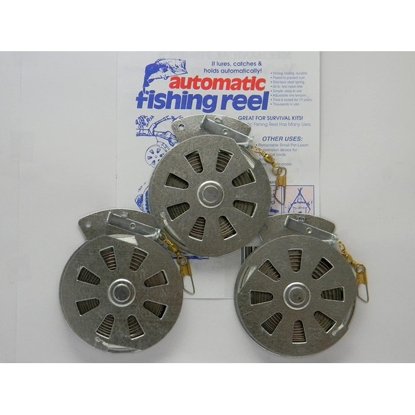 3 Mechanical Fisher's Yo Yo Fishing Reels -Package of 3 Reels- Yoyo Fish Trap -(FLAT TRIGGER MODEL)