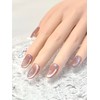 Summer Cats eye Oval Press On Nails Short. Pink short
