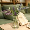 Abzo Fake Flowers- Artificial Lavender Plants in Glass Vase with