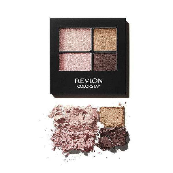 Revlon ColorStay 16 Hour Eyeshadow Quad with Dual-Ended Applicator Brush, Longwear, Intense Color Smooth Eye Makeup for Day & Night, Decadent (505), 0.16 oz