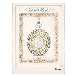 Roman Our Lady of Grace Medallion Gold, 2.5-inch Height