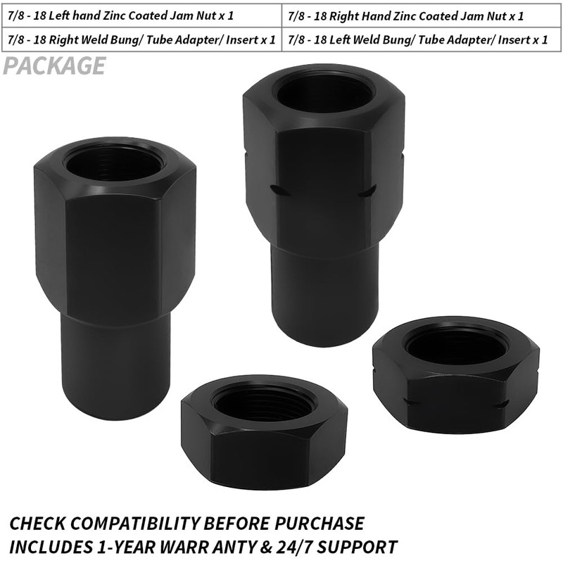 GOLKNHA 7/8"-18 Jam Nut Left Right for Rod Ends 45