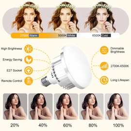 mmcrz Professional Softbox Lighting Kit, 16'' x 16'' Studio Lights with 85W 2700-6500K E27 LED Bulbs, Continuous Lighting for Photography/Video Recording/Live Streaming