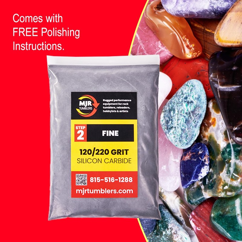 1lb of MJR Tumblers Premium 120/220 Fine Silicon Carbide Rock