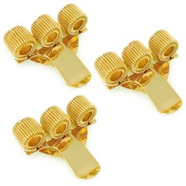 Ashton and Wright - Triple Metal Pen Holder with Pocket Clip - Ideal for Doctors, Nurses, Pilots - [Pack of 3] - Gold