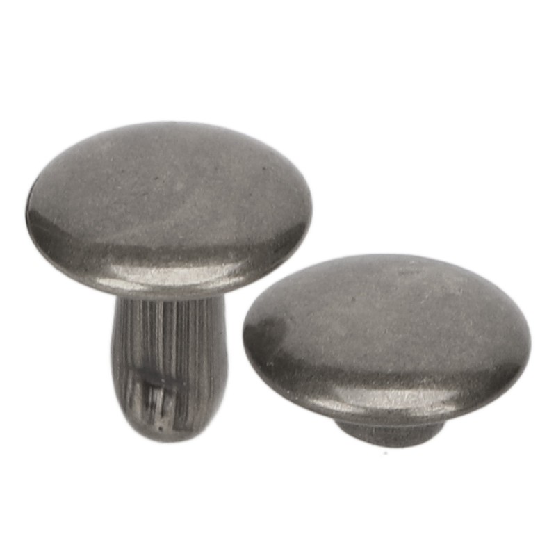 500 Sets Leather Rivets 8x8mm Electroplating Process High Hardness Iron