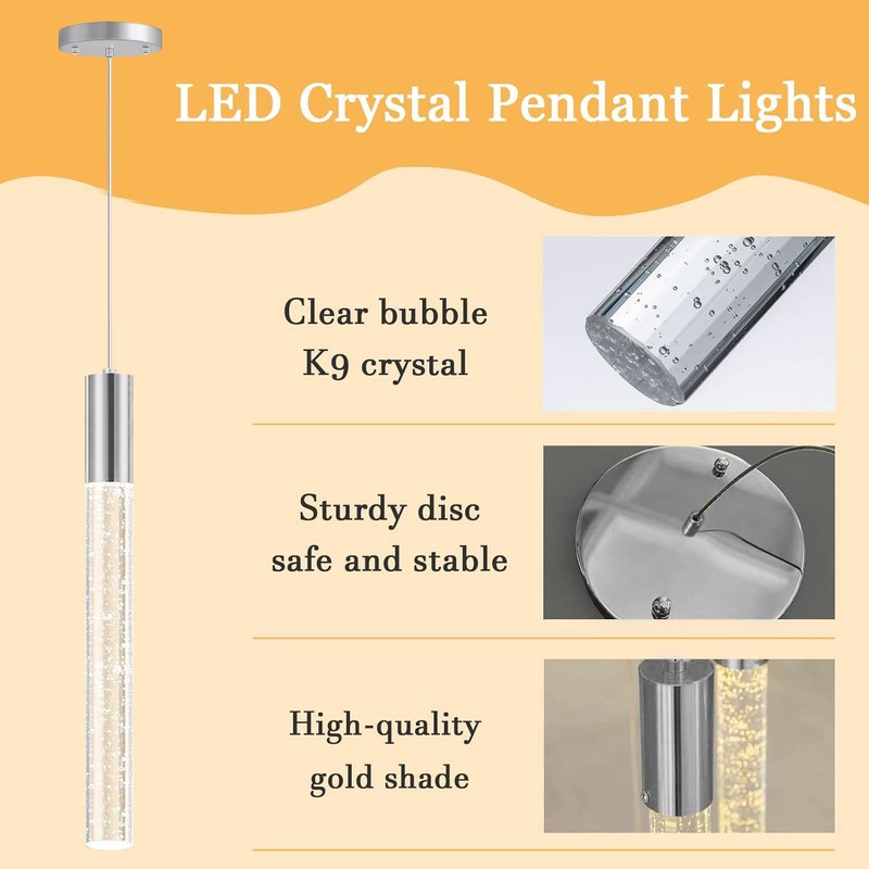 3 Packs Pendant Lights for Kitchen Island Independent LED Light