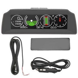 GPS Slope Meter PMH KMH Inclinometer HUD Pitch Tilt Angle Display Compass Speed Monitoring Universal for Car
