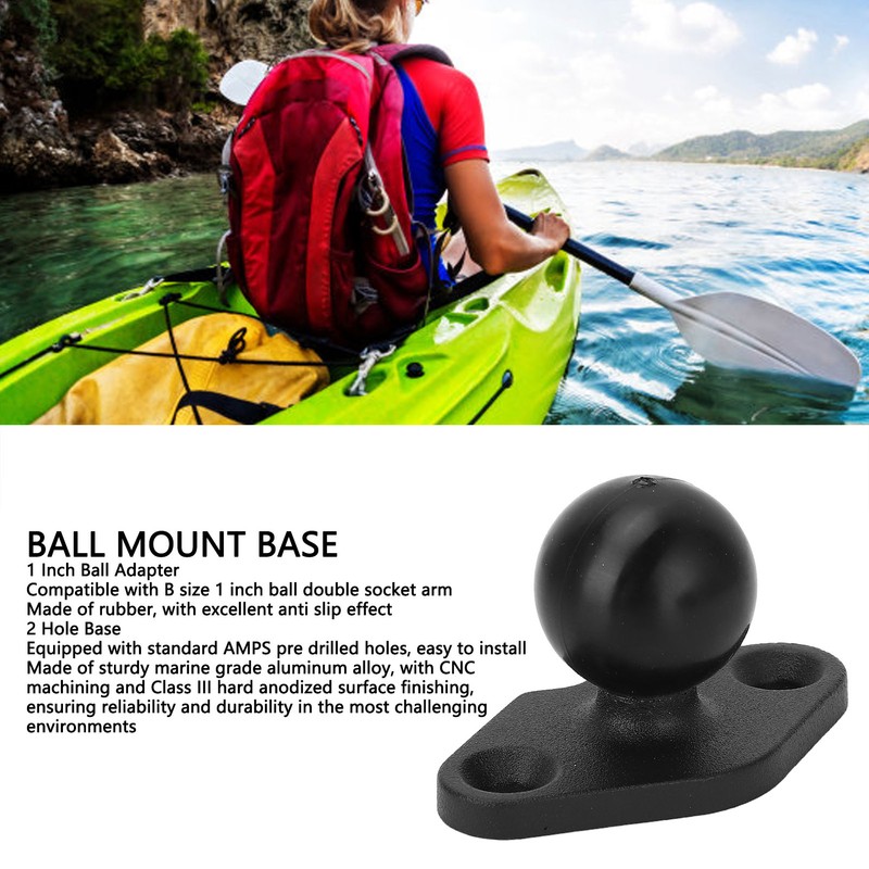 1 Inch Ball Mount Base Aluminum Alloy Rubber Universal Electronic