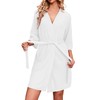 Ekouaer Robes for Women Waffle Knit Bathrobe Soft Lightweight Knee