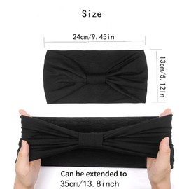 Headbands Women's Wide Hair Band Boho Floral Print Knot Elastic Running Yoga Head Wrap Hair Bands (3 Colours)