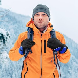 Tarpop 3 Pairs Mens Ski Gloves Winter Warm Women Gloves Adjustable Non Slip Snowboard Snow Waterproof Warm(S,Red, Blue, Black)