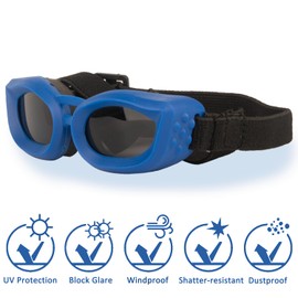 Dog Goggles Small Breed, UV/Wind/Dust/Fog Protection Pet Sunglasses with Adjustable Strap,Outdoor Dog Sunglasses for Small Dogs,Easy Wear