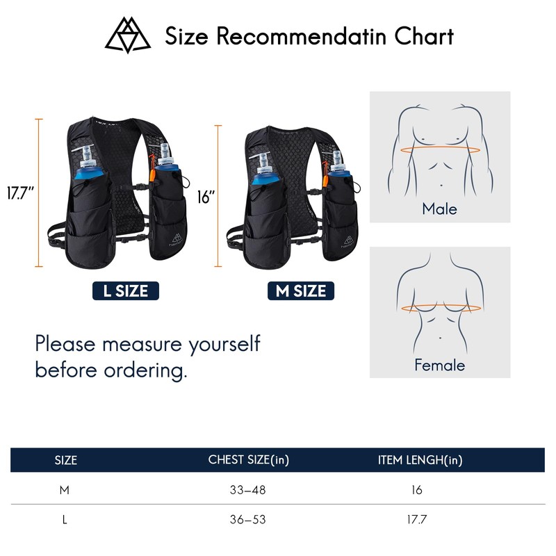 Haimont Hydration Running Vest with 2 Soft Flasks for Hiking