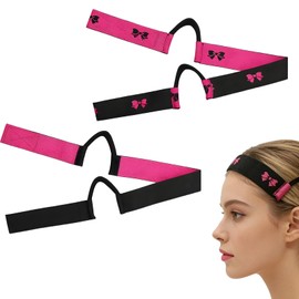 Wig Band with Ear Cut Outs, 2-Pack Wig Grip Band for Lace Front Wigs, Secure Hold Wigs Headband, Adjustable Design for Comfortable Wear, 58 x 3 cm Size (rose pink)