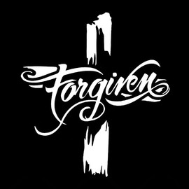 Forgiven Cross MKR Decal Vinyl Sticker |Cars Trucks Vans Walls Laptop| White | 5.5 x 5.0 in|MKR2324