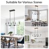 LMSOD Modern Black 6-Light Linear Chandelier, E12 Base, Adjustable Chain