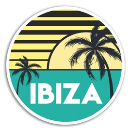 2 x 10cm Ibiza Vinyl Stickers - Spain Travel Sticker Laptop Luggage #18185 (10cm Wide)