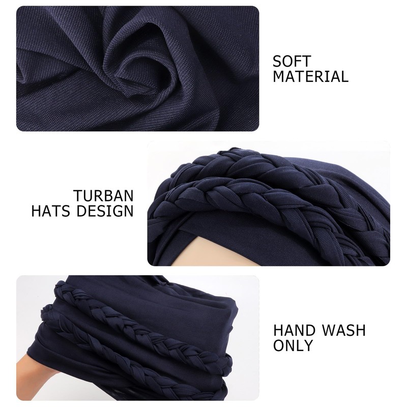 DRESHOW 1 Piece African Women's Turban Braid Headwear Headscarf Chemo