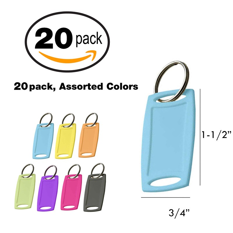 Lucky Line 2-1/4" X 1-1/8" Rectangular Label-It Plastic Tags, 20