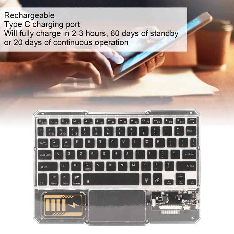 Bluetooth Keyboard Multifunction Ultra Slim Rechargeable Backlight RGB Tablet Keyboard