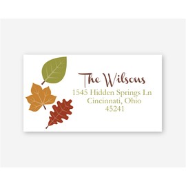40ct - Autumn Address Labels, Fall Address Labels, Leaf Return Address Stickers (#022-2-L-WH)