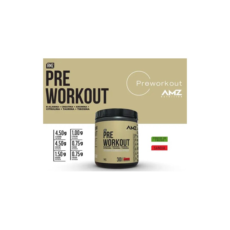 Pre Entreno Amz Pre Workout 450gr 30 Serv Suplemento