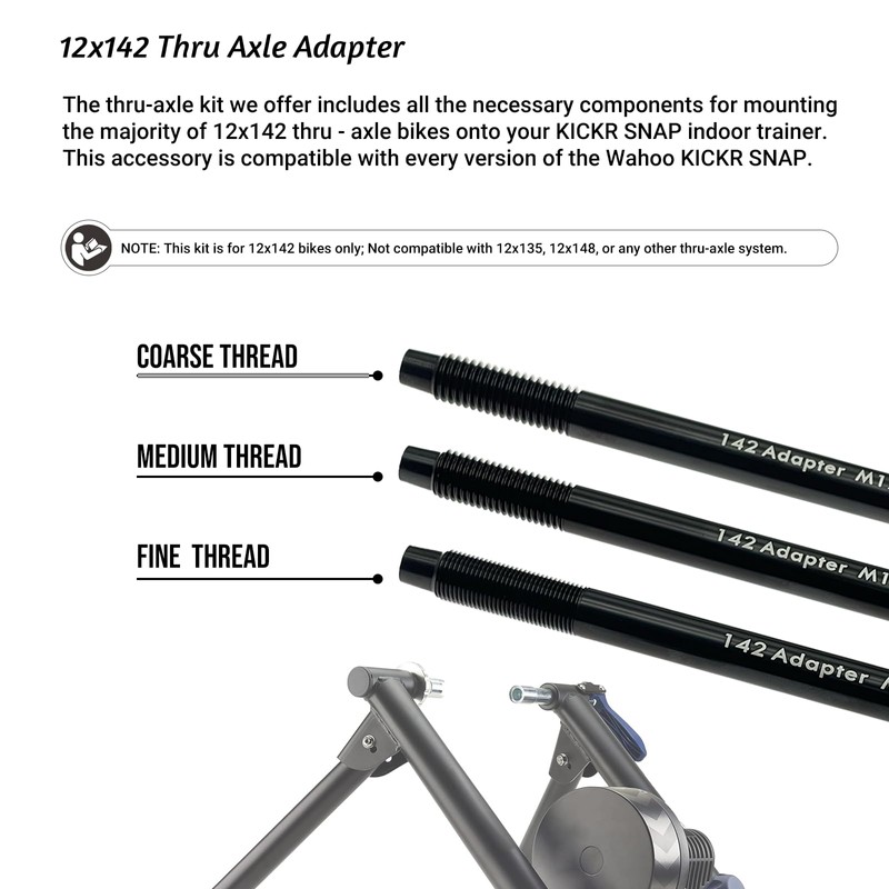 DCOMA 12x142mm Adapter Compatible with Wahoo KICKR SNAP, Supports 12mm