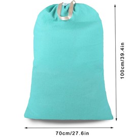 Juiceferge Laundry Bag with Drawstring and Handle, Extra Large Travel Laundry Bag for Laundoons and Household, Durable Rip-Stop Laundry Hamper, 28 x 40 Inches, Turquoise