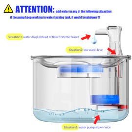 Homtyler Cat Water Fountain Replacement Pump,Ultra Quiet,Flow Speed Adjustable Pump for Pet Water Fountain