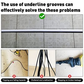 Cubre Cable de Suelo de 3M(10ft) Protector de cables, Organizador de cables autoadhesivo Protector de cables multiusos para la oficina en casa