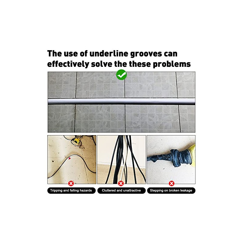 Cubre Cable de Suelo de 3M(10ft) Protector de cables, Organizador