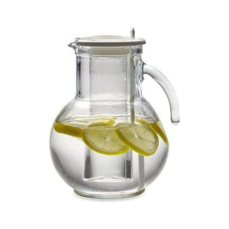 Bormioli Rocco Kufra Glass Pitcher with Ice Container and Lid,