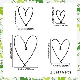 GORGECRAFT 4Pcs 4 Sizes Metal Heart Wall Art Minimalist Black Steel Love Sign Hearts Wall Decor Hanging Sculptures Ornament for Bedroom Living Room Office Home Wedding Valentine's Day Decoration